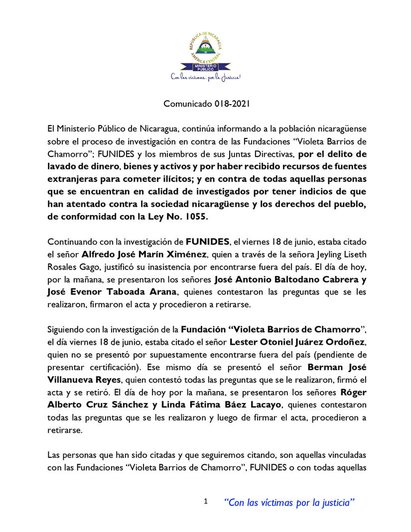 comunicado-18-mp-nicaragua